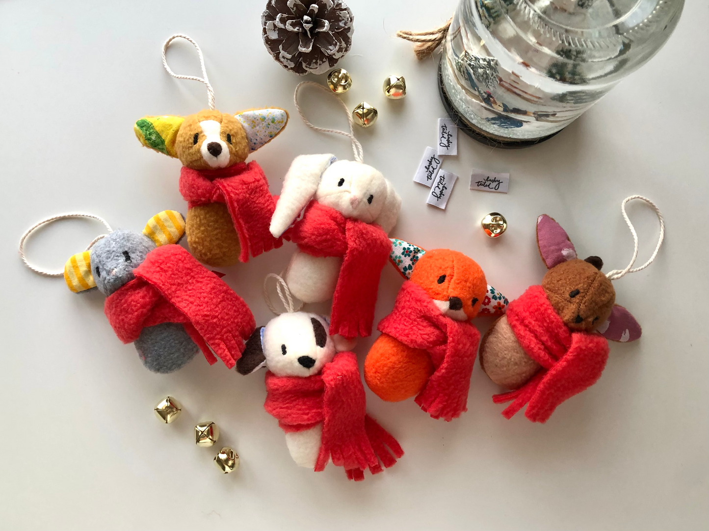 Plushie Ornaments - Set of 6